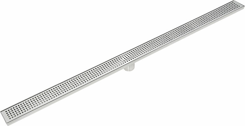 1200mm Bathroom Shower Stainless Steel Grate Drain w/Centre outlet Floor Waste Square Pattern