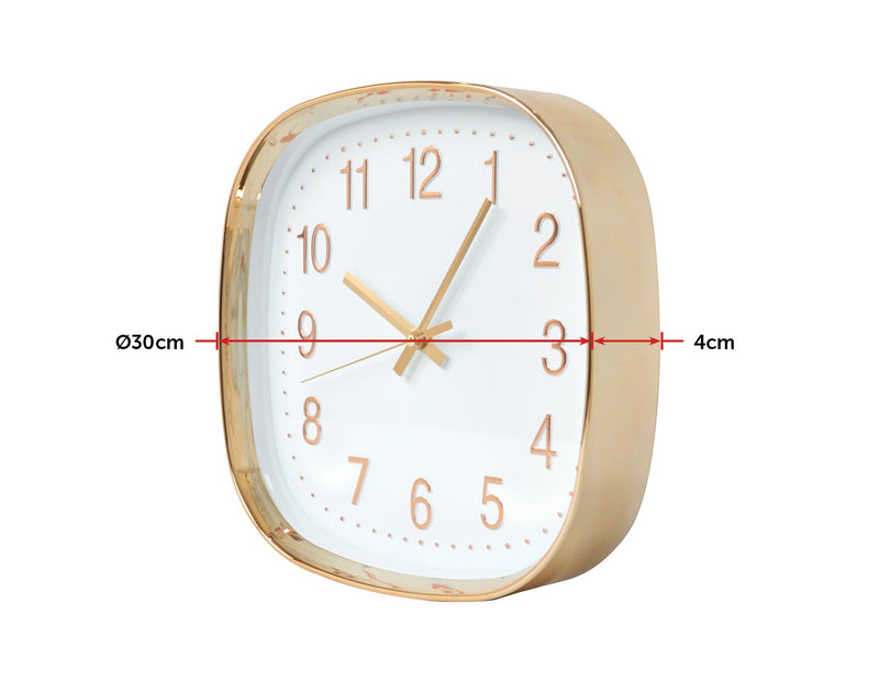 Modern Wall Clock Silent Non-Ticking Quartz Battery Operated Gold