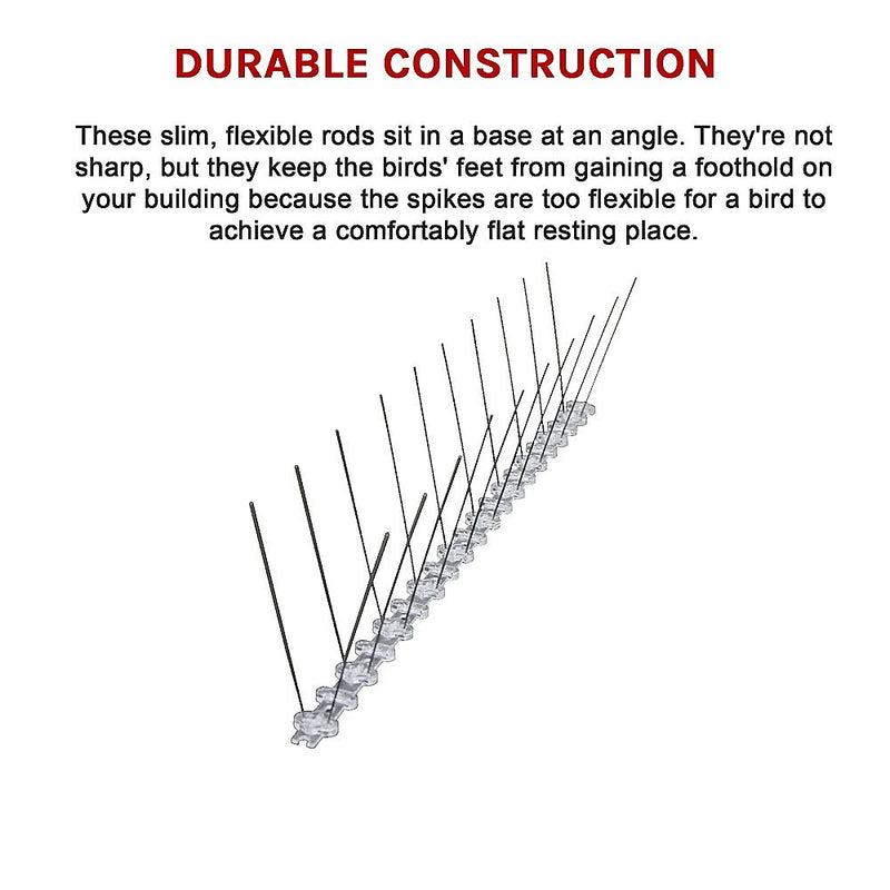 20x 50cm Bird Spike S304 wire Spikes Eaves Pigeon Gull Starling 10M