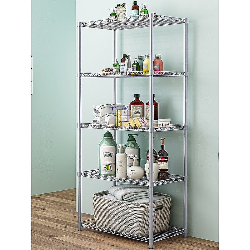 5 Tier Chrome Metal Storage Rack Shelving Wire Shelf