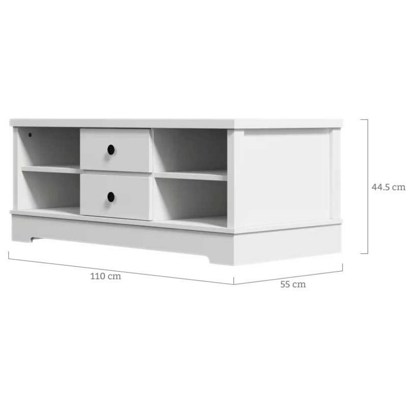 Margaux White Coastal Style Coffee Table with Drawers