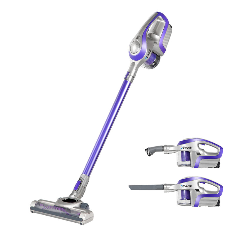 Devanti Cordless Stick Vacuum Cleaner - Purple & Grey