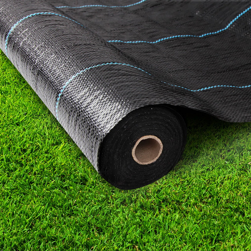 Instahut 3.66m x 50m Weedmat Weed Control Mat Woven Fabric Gardening Plant PE