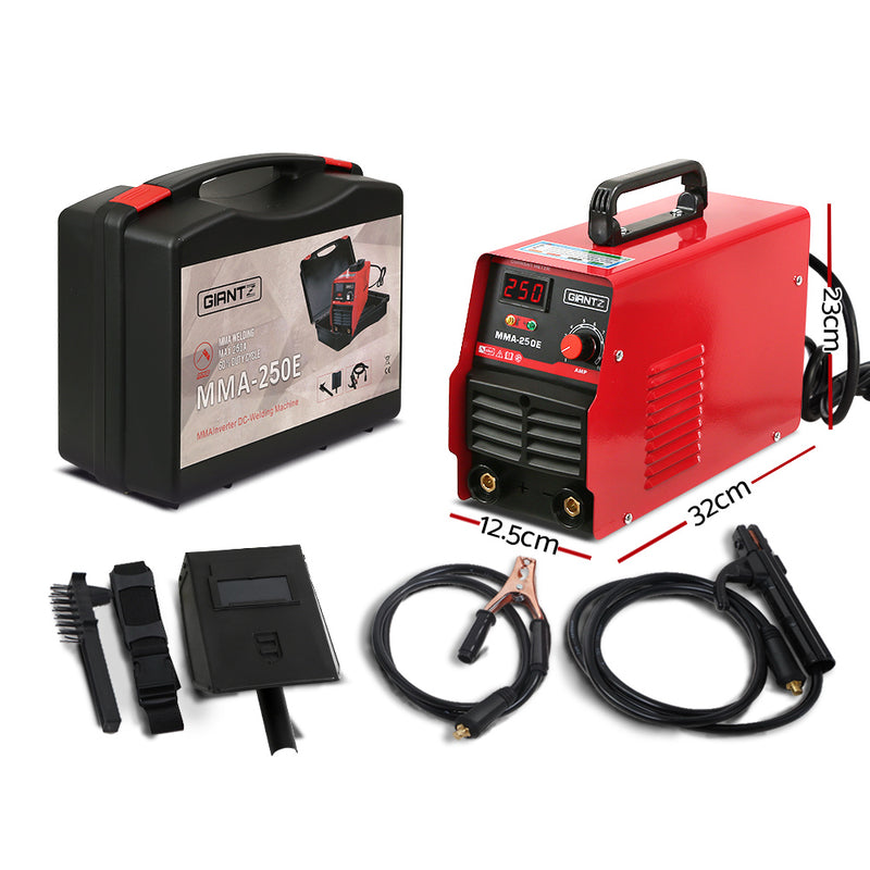 Giantz 250 Amp Inverter Welder DC MMA ARC IGBT Welding Machine Stick Portable