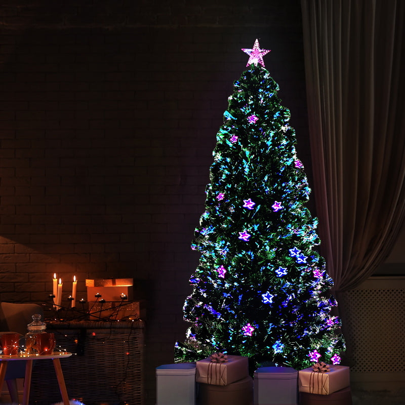 Jingle Jollys Christmas Tree 1.8M LED Xmas trees with Lights Multi Colour