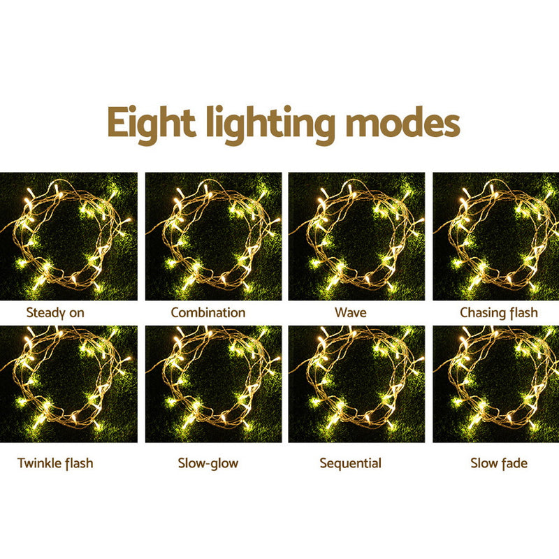 Jingle Jollys 6X3M Christmas Curtain Lights 600LED Warm White