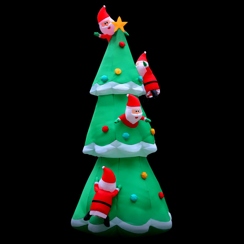 Jingle Jollys Christmas Inflatable Santa Tree 5M Outdoor Xmas Decorations Lights