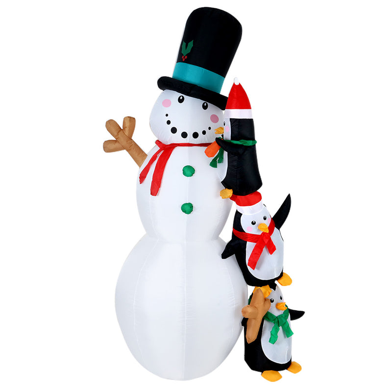 Jingle JollysChristmas Inflatable Snowman 2.4M Xmas Lights Outdoor Decorations