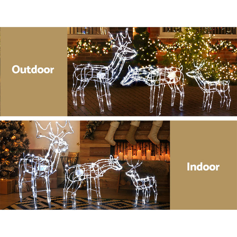 Jingle Jollys Christmas Motif Lights LED Rope Reindeer Waterproof Outdoor