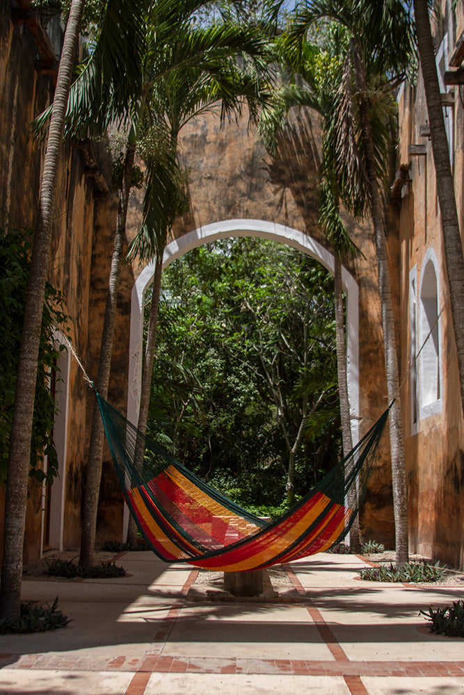 Mayan Legacy Queen Size Cotton Mexican Hammock in Imperial Colour