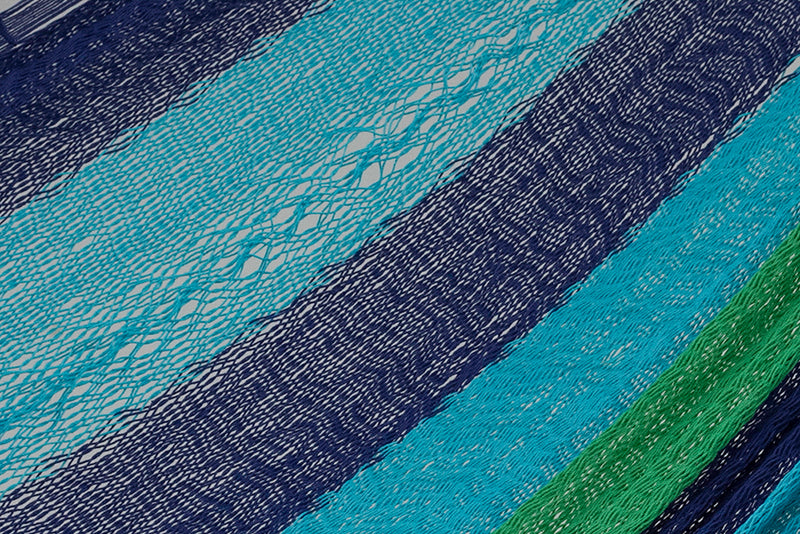 Mayan Legacy King Size Cotton Mexican Hammock in Oceanica Colour