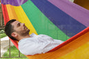 Mayan Legacy King Size Cotton Mexican Hammock in Rainbow Colour