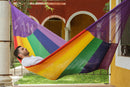 Mayan Legacy King Size Cotton Mexican Hammock in Rainbow Colour