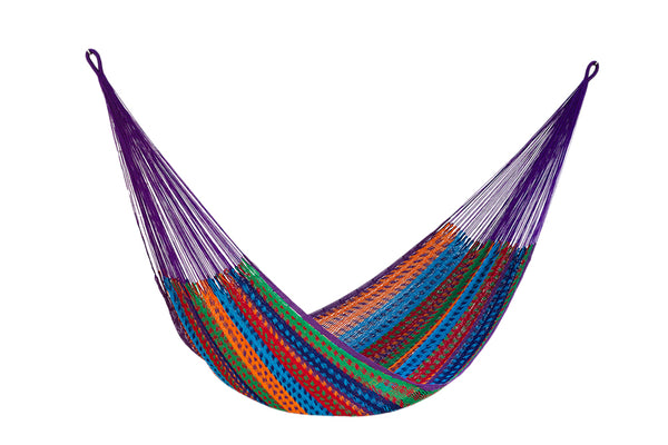 Mayan Legacy King Size Outdoor Cotton Mexican Hammock in Colorina Colour