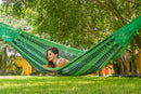 Mayan Legacy Jumbo Size Outdoor Cotton Mexican Hammock in Jardin Colour