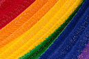 Mayan Legacy King Size Outdoor Cotton Mexican Hammock in Rainbow Colour
