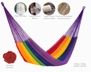 Mayan Legacy King Size Outdoor Cotton Mexican Hammock in Rainbow Colour