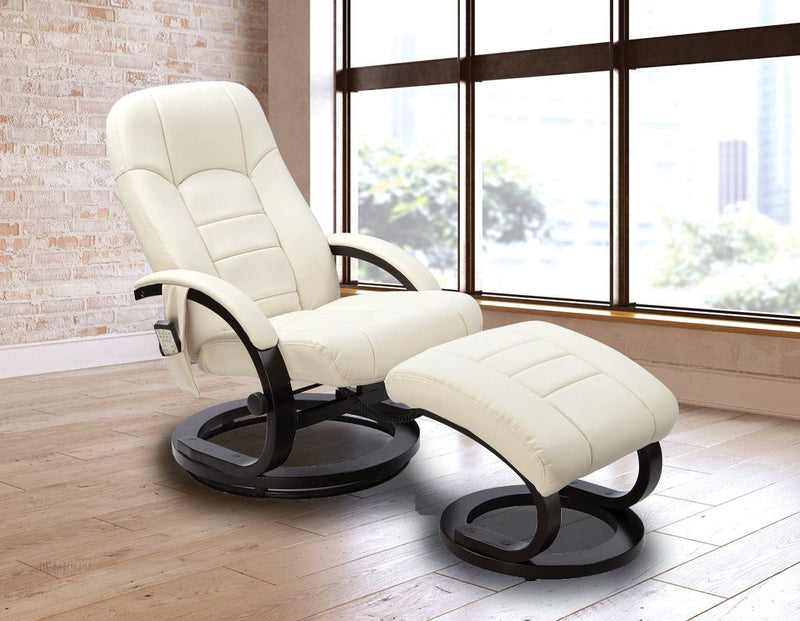 PU Leather Massage Chair Recliner Ottoman Lounge Remote