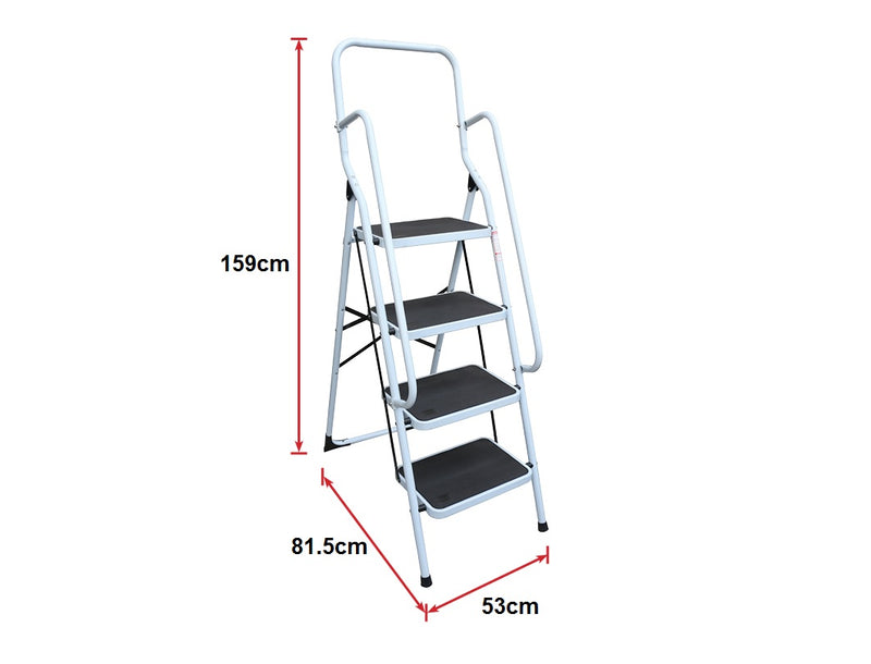 Foldable Non Slip 4 Step Steel Ladder